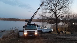 перевозка лодки манипулятором Приозерск